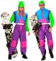 Preview: Neon Snowboarder Unisex Kostüm Overall & Gürtel