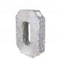 Preview: Piñata Ziffer 0 holographisches silber 40 x 28 x 8 cm