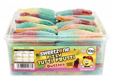 Sweetzone Fizzy Tutti Frutti Bottles 600 Stück Saure Tutti Frutti Flaschen