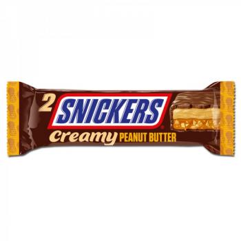 Snickers Creamy Peanut Butter 2 Mini-Schokoriegel mit Erdnussbutter und Karamell