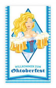 willkommen zum Oktoberfest Türbanner 120x70cm Bierkrug Deko