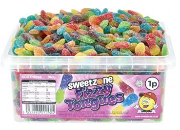 Sweetzone Fizzy Tongues 600 Stück gezuckerte Saure Zungen