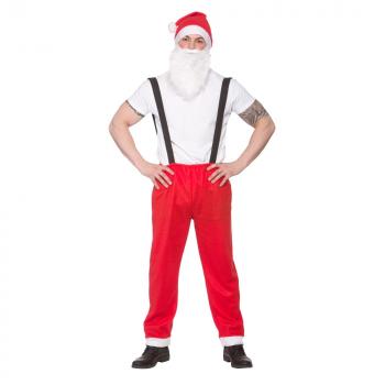 Weihnachtsmann Set mit Hose, Hosenträger, Bart, Hut