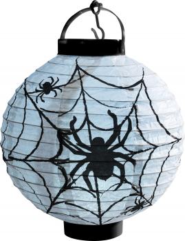 Leuchtender Halloween Spinnennetz Lampion mit LED