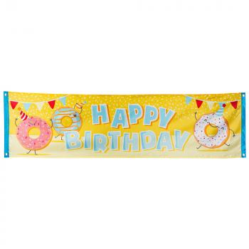 Polyester Banner Donut 'Happy Birthday' 50 x 180 cm