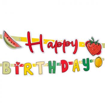 Karton-Buchstabengirlande Fruit 'Happy Birthday' (300 cm)