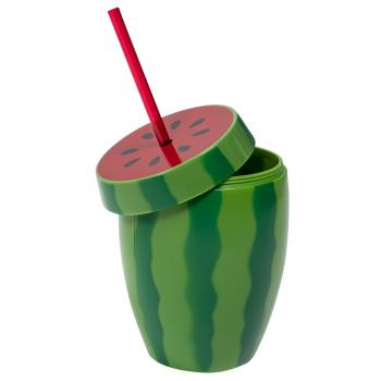 Wassermelonenbecher mit Strohhalm 900ml