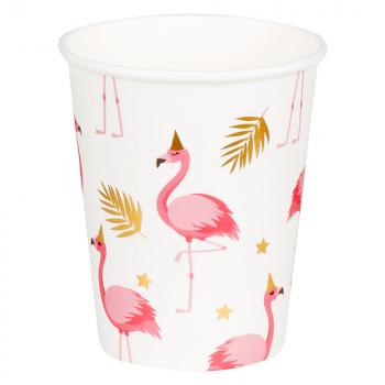 10 Papierbecher Flamingo 210ml