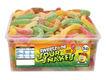 Sweetzone Sour Snakes 600 Stück Saure Schlangen