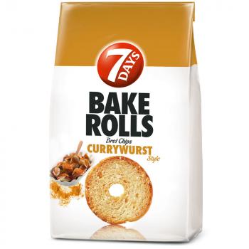 7Days Bake Rolls Currywurst 250g  Brot-Chips mit Currywurst-Geschmack