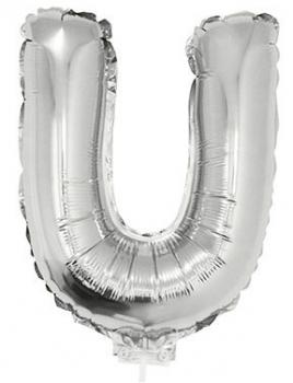 Folienballon Buchstabe U Silber 41cm