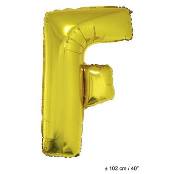 Folienballon Buchstabe F Gold 102cm Riesenballon