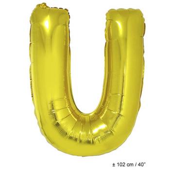 Folienballon Buchstabe U Gold 102cm Riesenballon