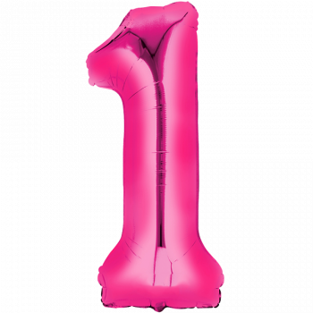 Folienballon Zahl - 1 - Pink 86 cm