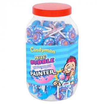 Candyman Blaubeere Lollies mit Kaugummi 100 Stück