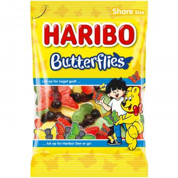 Haribo Butterflies 350g  Fruchtgummi mit Lakritz und Schaumzucker in Schmetterling-Form, 3-fach sortiert.