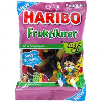 Haribo Fruktilurer Happy Mix 375g Fruchtgummi, Lakritz und Dragees