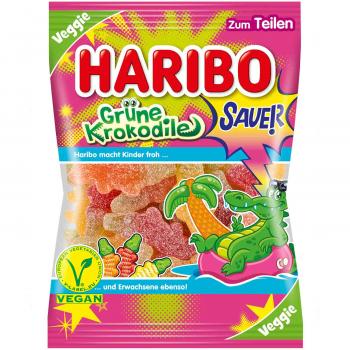 Haribo Grüne Krokodile Sauer 200g Saures Fruchtgummi