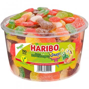 Haribo Saure Bärenzungen 150 saure Fruchtgummis in Bärenzungen-Form. Ohne künstliche Farbstoffe.