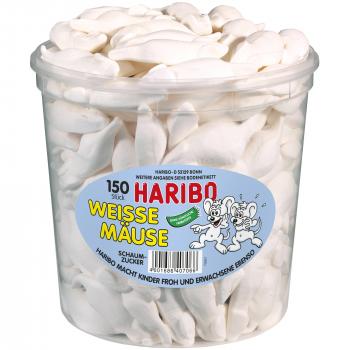 Haribo Weisse Mäuse 150er 150 Schaumzucker-Mäuse