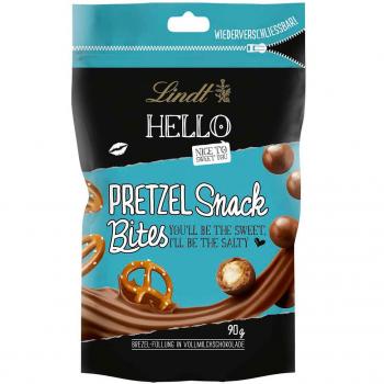 Lindt Hello Pretzel Snack Bites 90g Salziges Laugengebäck in Vollmilch-Schokolade(79%)