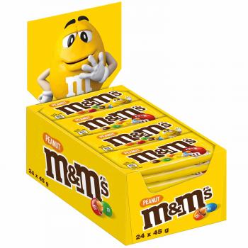 m&m's Peanut 24×45g Thekendisplay mit 24 Portionspackungen Erdnuss