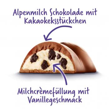 Milka & Oreo Riegel aus Schokolade mit Milchcreme-Füllung mit Vanille-Geschmack und Kakaokeks-Stückchen