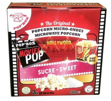 Movies Star Pop Box Mikrowellen Popcorn Zucker 3x100g