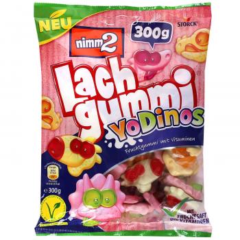 nimm2 Lachgummi YoDinos 300g Fruchgtummi mit Vitaminen und Magermilchjoghurt