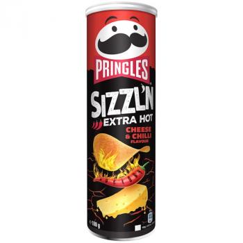 Pringles Sizzl'n Extra Hot Cheese & Chilli Extra scharfe Stapelchips mit Käse- und Chiligeschmack