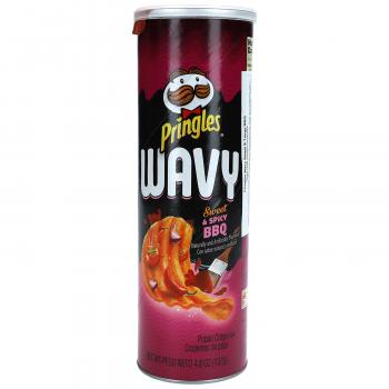 Pringles Wavy Sweet & Spicy BBQ Stapel-Chips mit BBQ-Geschmack