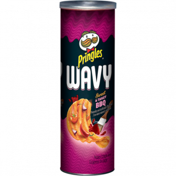 Pringles Wavy  Sweet & Tangy BBQ USA