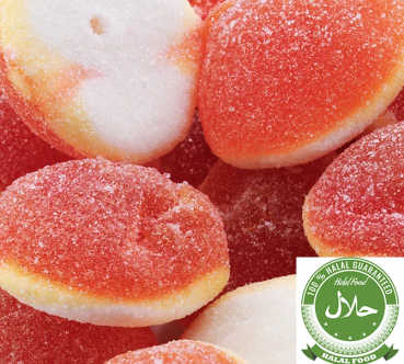 Filled Peach 100g Halal Fruchtgummi fruchtiger Geschmack