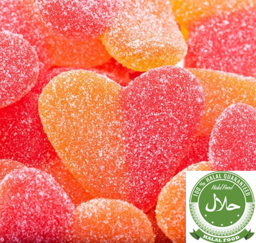 Pfirsich Herzen 100g Halal Fruchtgummi