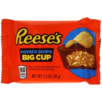 Reese's Big Cup Potato Chips 36g  Törtchen aus Milchschokolade mit Erdnussbutter-Füllung und Kartoffelchipsstückchen