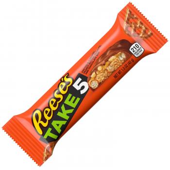 Reese's Take 5 42g Riegel mit Erdnussbutter, Erdnüssen, Laugengebäckstückchen und einem Überzug aus Milchschokolade