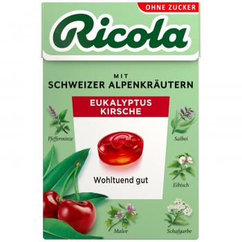 Ricola Eukalyptus Kirsche ohne Zucker 50g