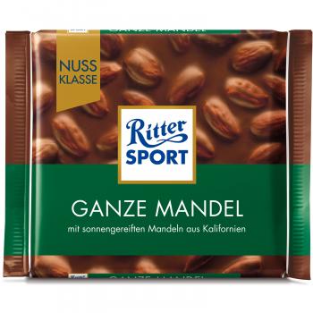 Ritter Sport Ganze Mandel 100g Vollmilch-Schokolade mit ganzen Mandeln