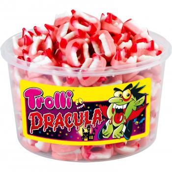 Trolli Dracula 150 Mini-Gebissei Form von Dracula-Zähnen