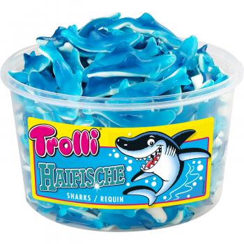 Trolli Haifische 150 extraweiche Haifische aus Fruchtgummi und Schaumzucker