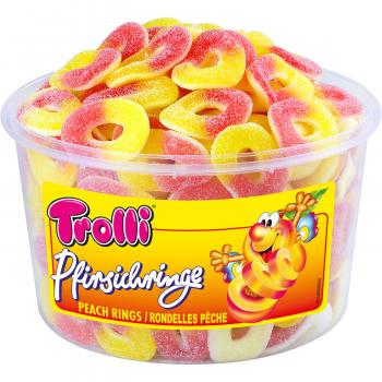 Trolli Pfirsichringe 150 weiche gezuckerte Ringe mit Pfirsichgeschmack