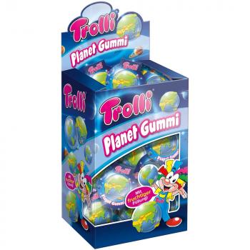 Trolli Glotzer 4erTrolli Planet Gummi 4 einzeln verpackte Schaumzucker Gummibonbons mit fruchtiger Füllung