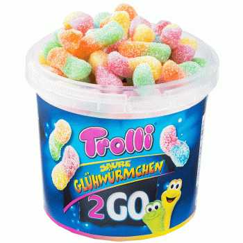 Trolli Saure Glühwürmchen 2Go 150g im Autopack