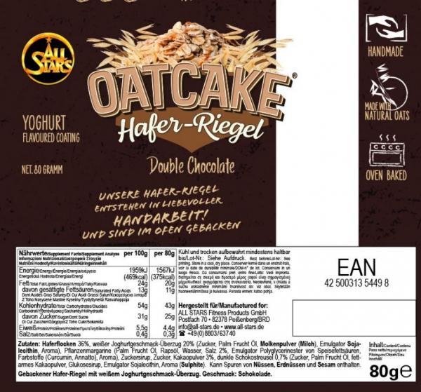 All Stars Oatcake Hafer Riegel 80g Double Chocolate