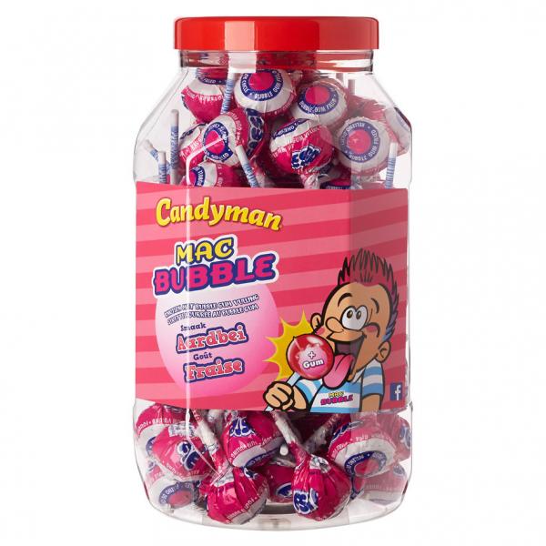 Candyman Kirsch Lollies mit Kaugummi 100 Stück