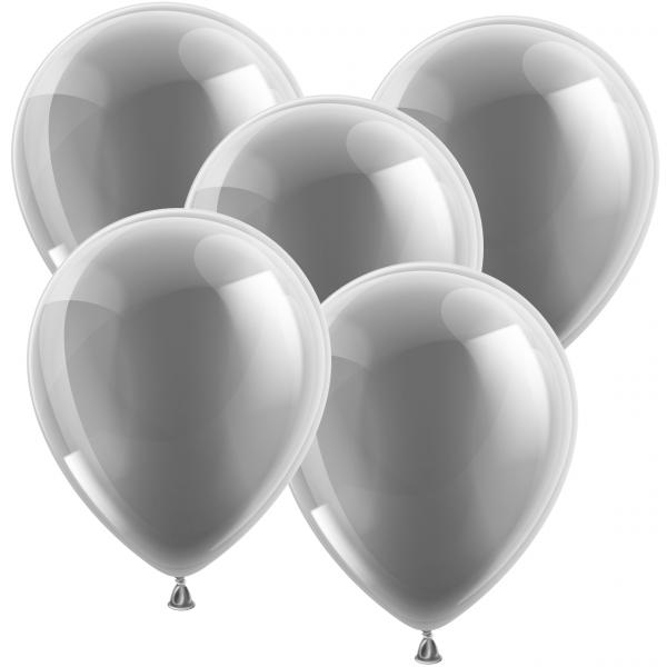 100 Stück Luftballons Metallic Silber 26cm