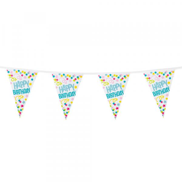 Wimpelkette Happy Birthday 30x20cm - 6m