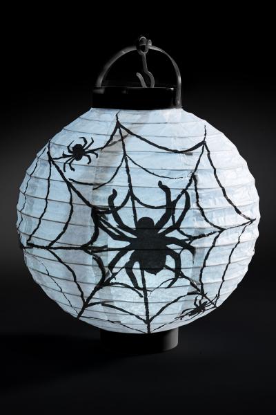 Leuchtender Halloween Spinnennetz Lampion mit LED