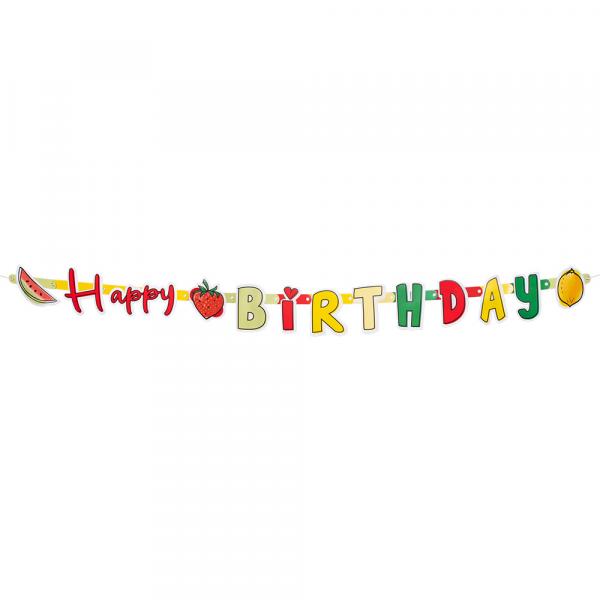 Karton-Buchstabengirlande Fruit 'Happy Birthday' (300 cm)