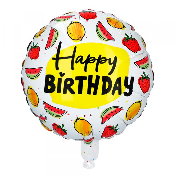 Folienballon Fruit 'Happy Birthday' zweiseitig (45 cm)